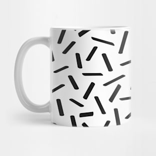 Black and White Line Dash Dots Mug